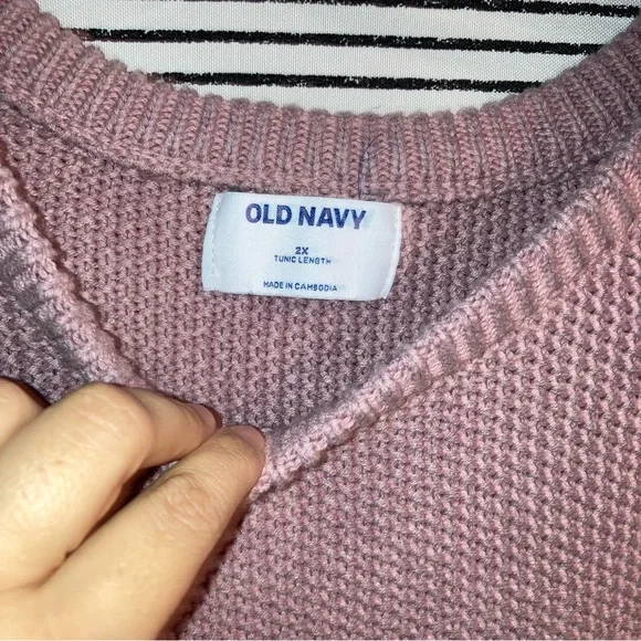 Old Navy Textured Tunic Sweater | Knit |Pullover
| Chunky | Mauve | Size 2X - Picture 5 of 10